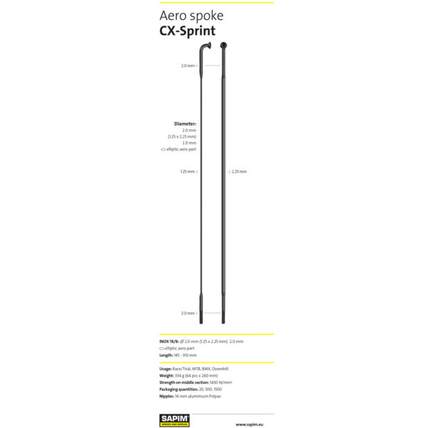 Raio 240 - 270 SAPIM CX-Sprint Inox - 14G - J - BK