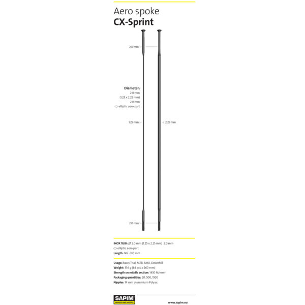 Raio 240 - 270 SAPIM CX-Sprint Inox - 14G - SP - BK