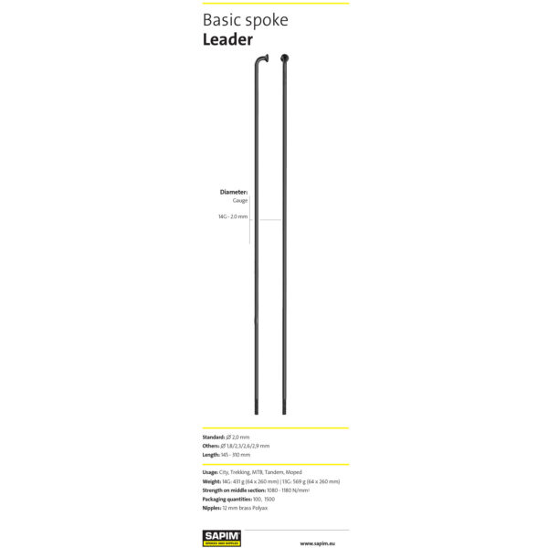 Raio 310 SAPIM Leader Inox - 14G - J - BK