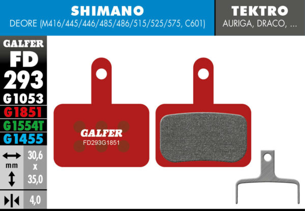 Pastilhas GALFER Shimano Deore FD293G1851 -ADV
