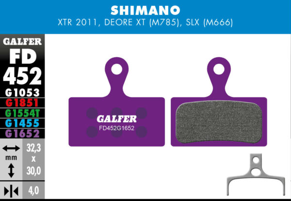 Pastilhas GALFER Shimano XTR/ SLX FD452G1652 -E-BIKE