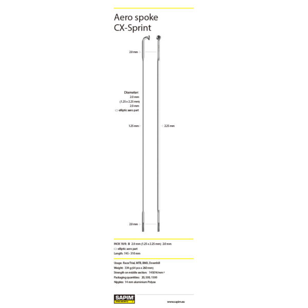 Raio 270 - 310 SAPIM CX-Sprint Inox - 14G - SP - BK