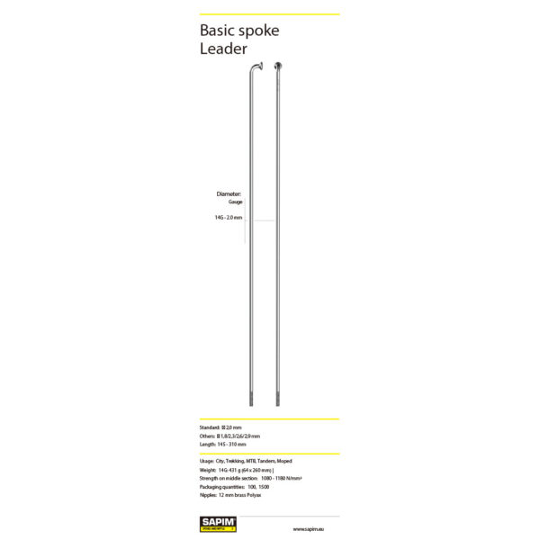Radius 310 SAPIM Leader Acero inoxidable - 14G - J - BK