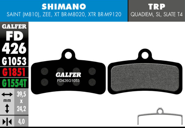 Pastillas GALFER Shimano Saint/ ZEE (30 sets) FD426P1053-STD - Image 2