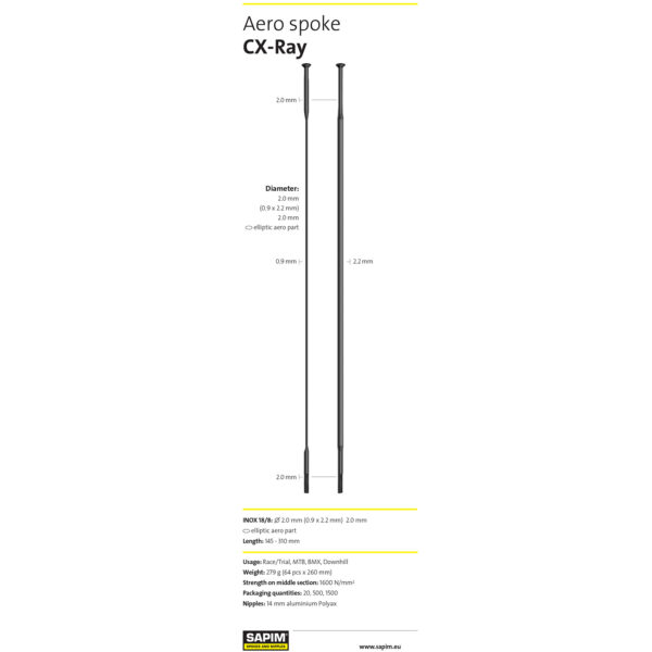 Raio 240 - 270 SAPIM CX-Ray Inox -14G - SP - BK