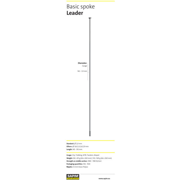 Raio 156 - 310 SAPIM Leader Inox - 14G - SP- Silver