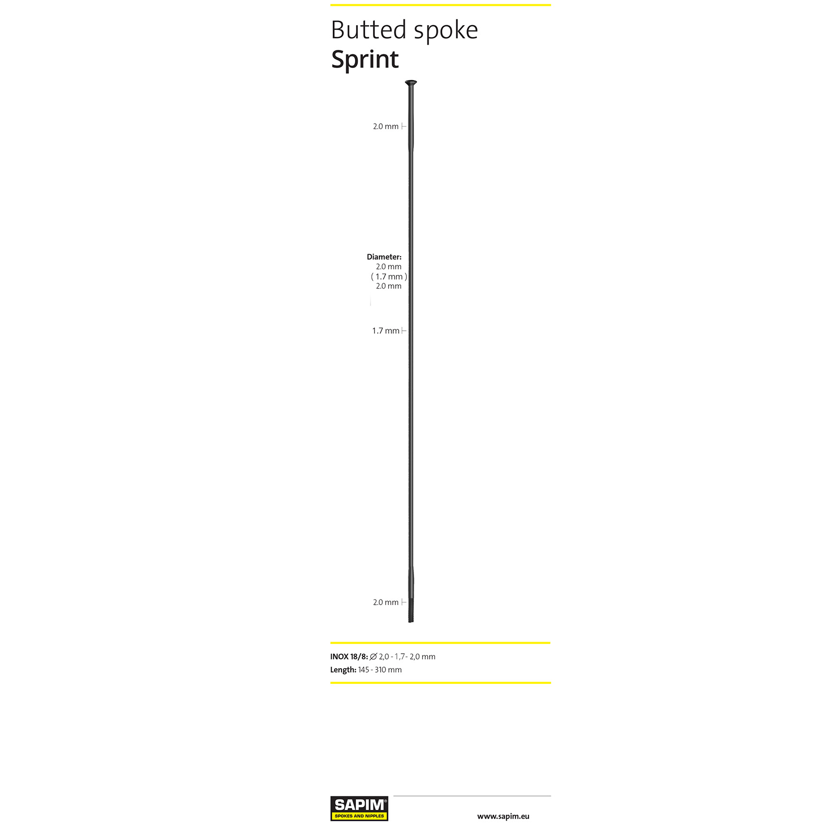 Raio 240 - 270 SAPIM Sprint Inox - 14G - SP - BK